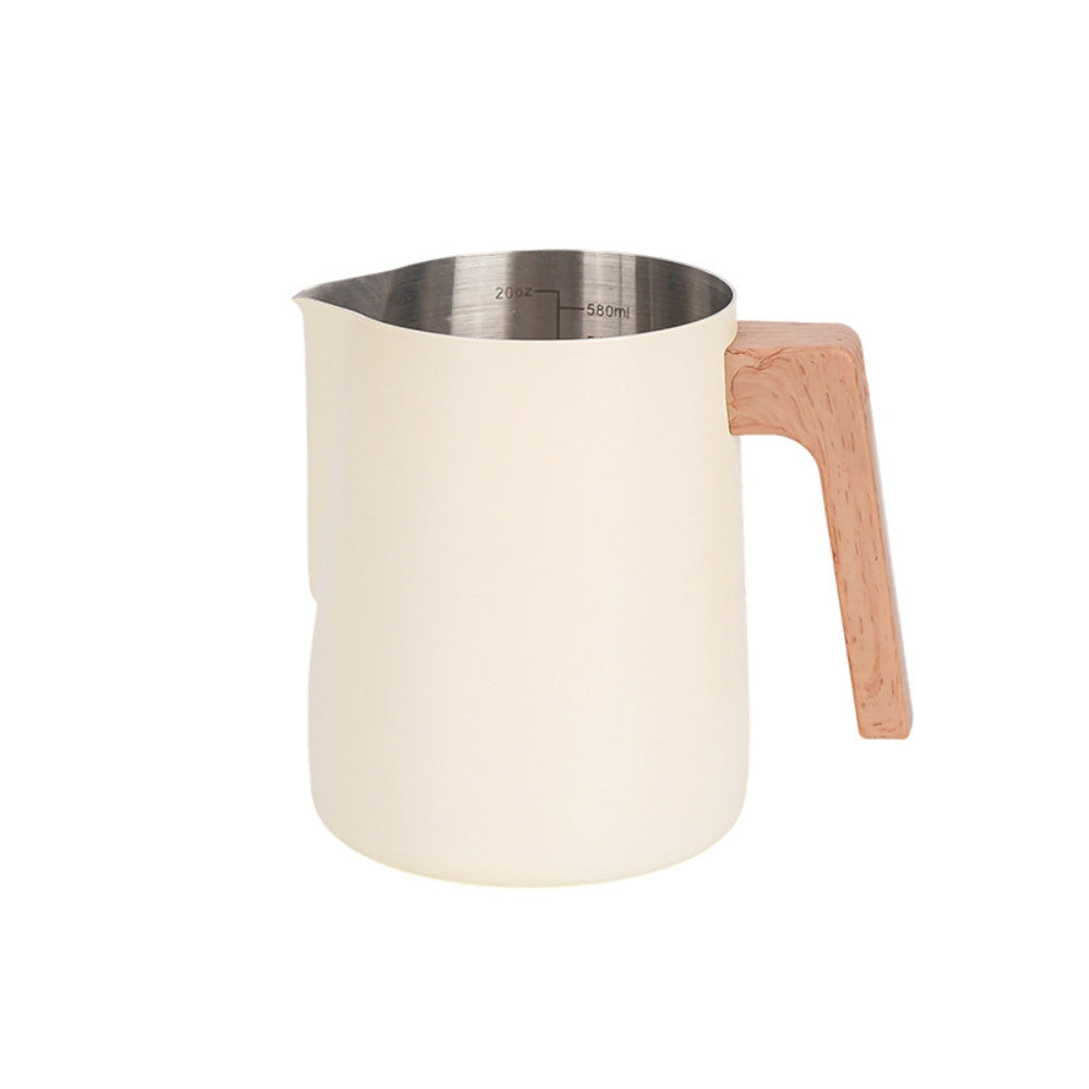 Wood Handle Milk Pitcher — alternate angle view