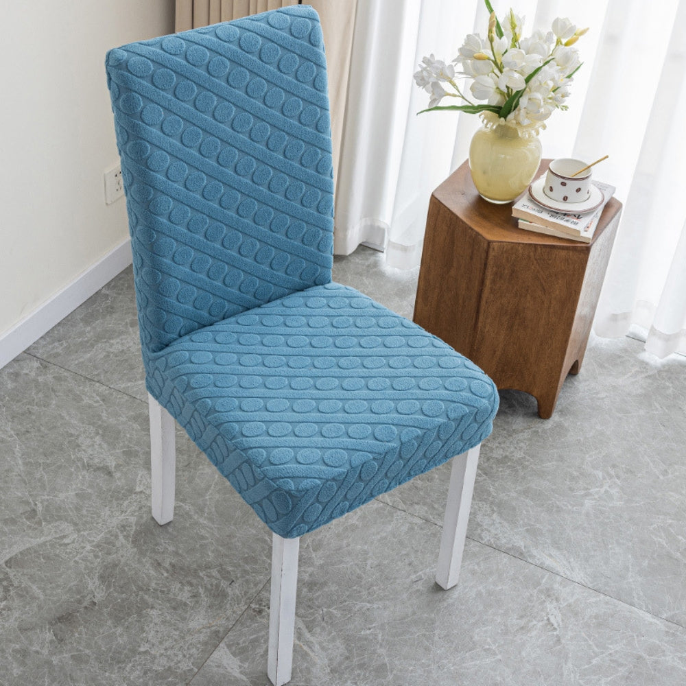 Seraphine Embossed Oval Knitting Dining Chair Cover — additional view