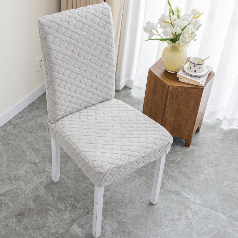 Seraphine Embossed Oval Knitting Dining Chair Cover — alternate angle view