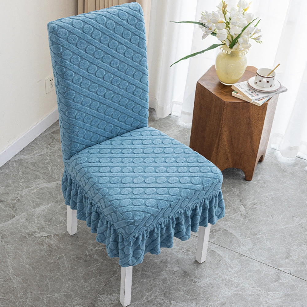 Seraphine Embossed Oval Knitting Dining Chair Cover — product detail view