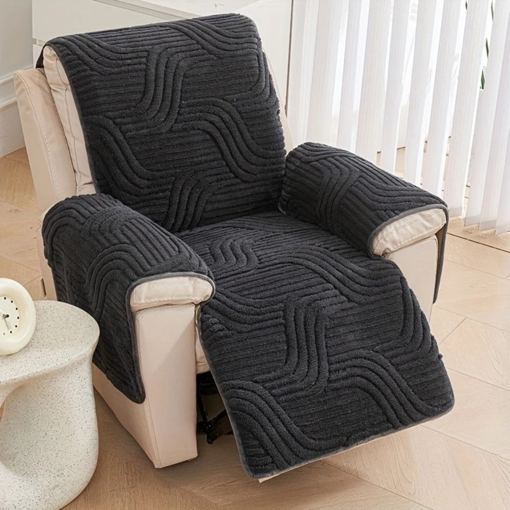 Silven Plush Thickened Anti-Slip Recliner Sofa Cover — product feature detail