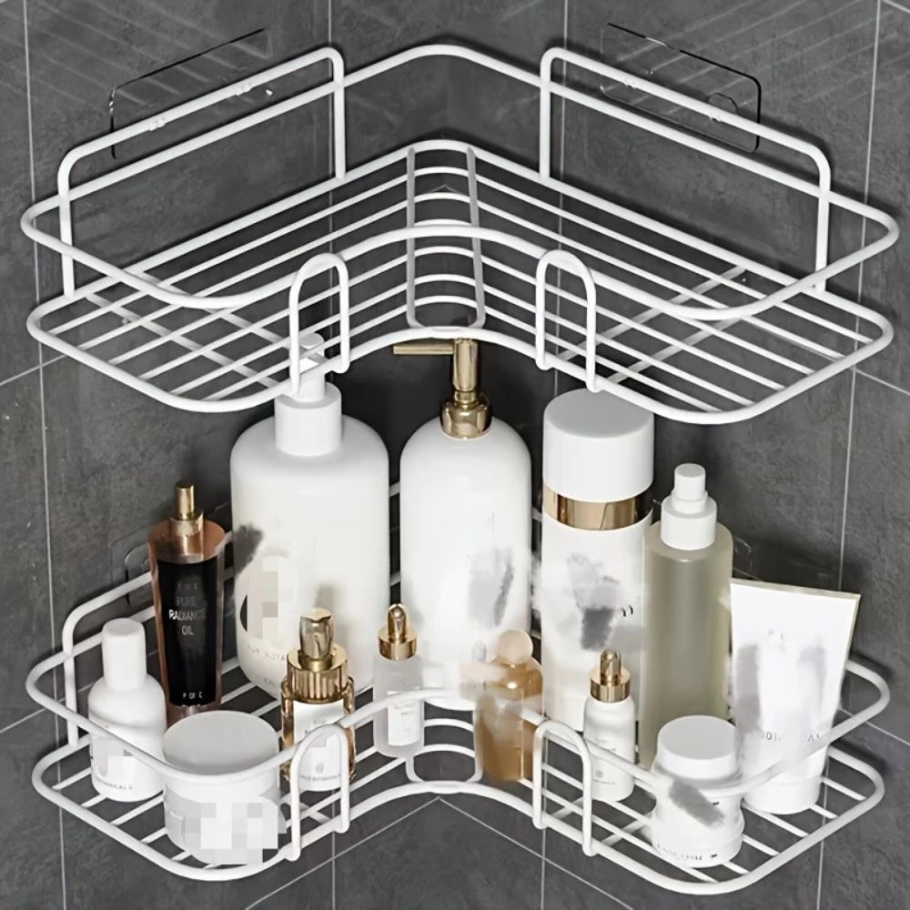 Bathroom Corner Storage Shower Caddy — material texture close-up