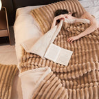 Snuggly Faux Fur Fleece Blanket — product close-up