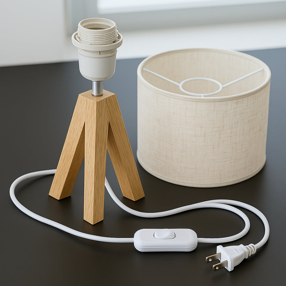 Solara Minimalist Tripod Table Lamp — product in use