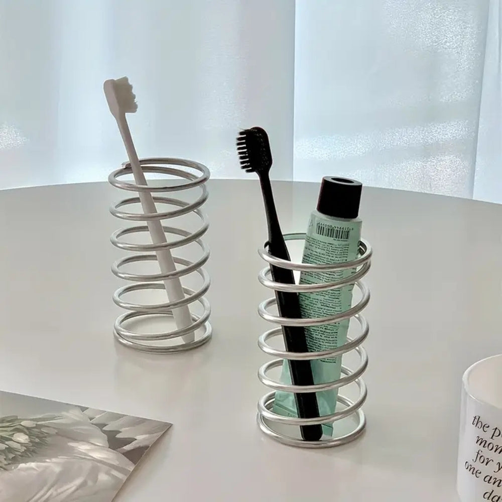 Stainless Steel Spiral Toothbrush Holder — lifestyle shot