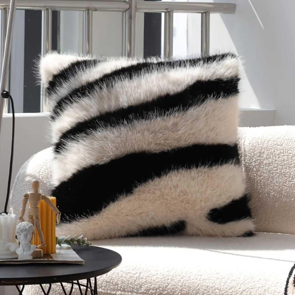 Strié Luxe Faux Fur Cushion Cover — lifestyle shot
