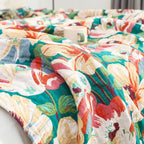Sunlit Floral Tassel Cotton Blanket — alternate angle view