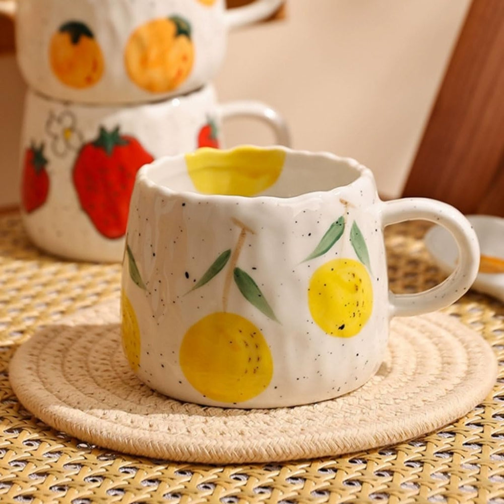 Sunny Fruit Ceramic Mugs — product detail view