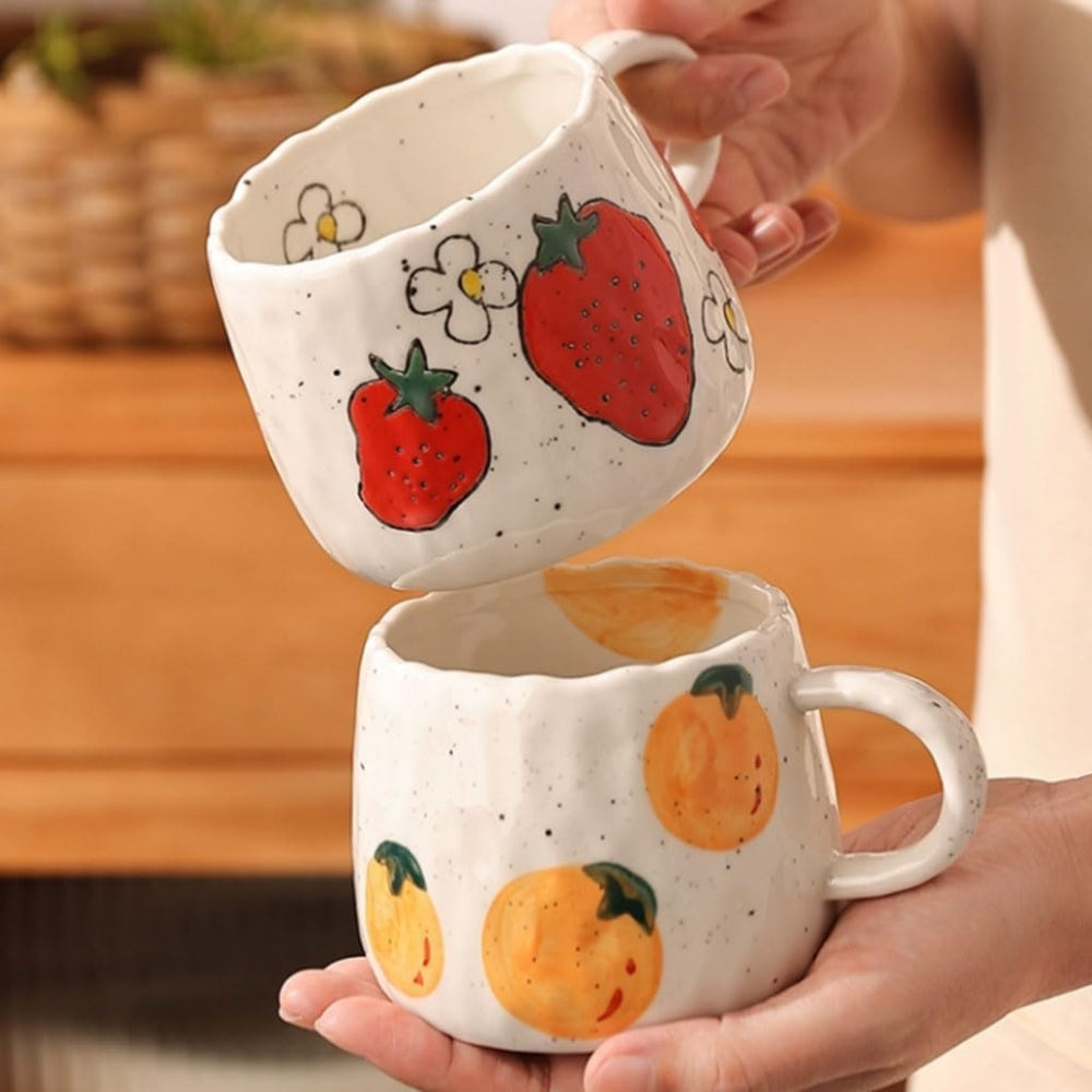 Sunny Fruit Ceramic Mugs — product in use