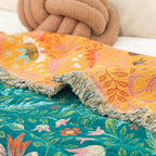 Sunset Forest Cotton Blanket — product in use