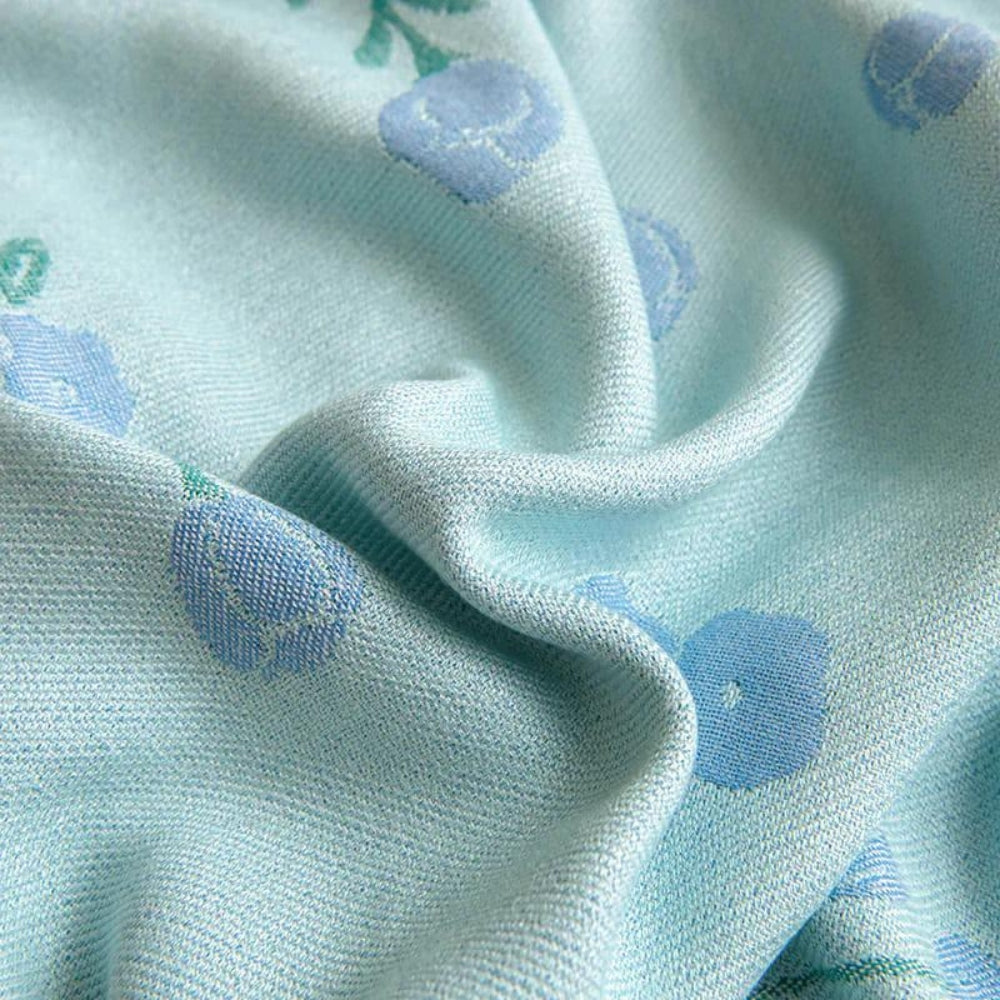 Blue Floral Bamboo Fibre Cooling Blanket — alternate angle view