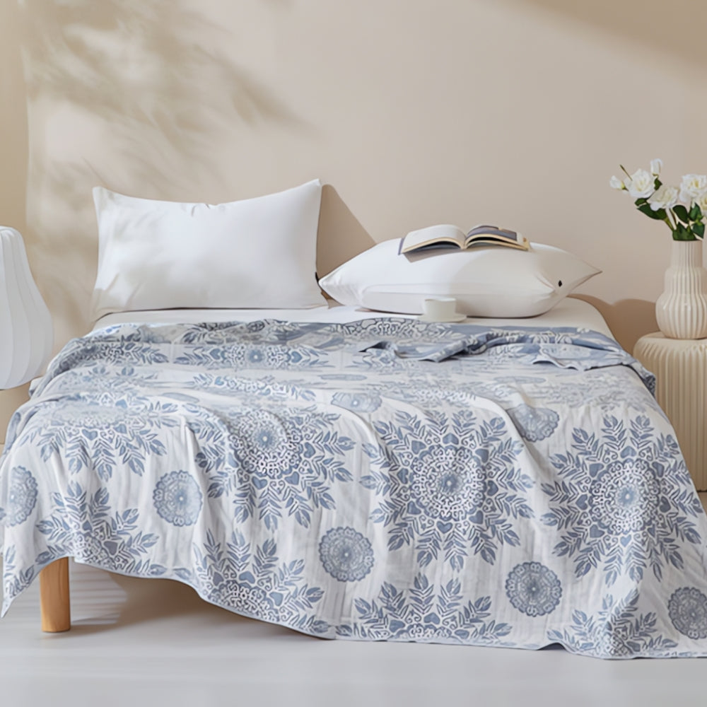 Fresh Floral Comfy Cotton Blanket — alternate angle view