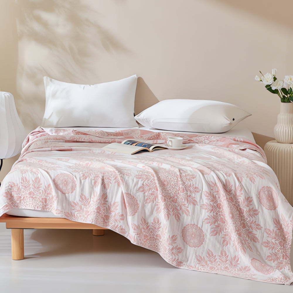 Fresh Floral Comfy Cotton Blanket — additional view