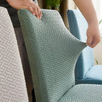 Sylva Jacquard Velvet Stretch Dining Chair Cover — product close-up