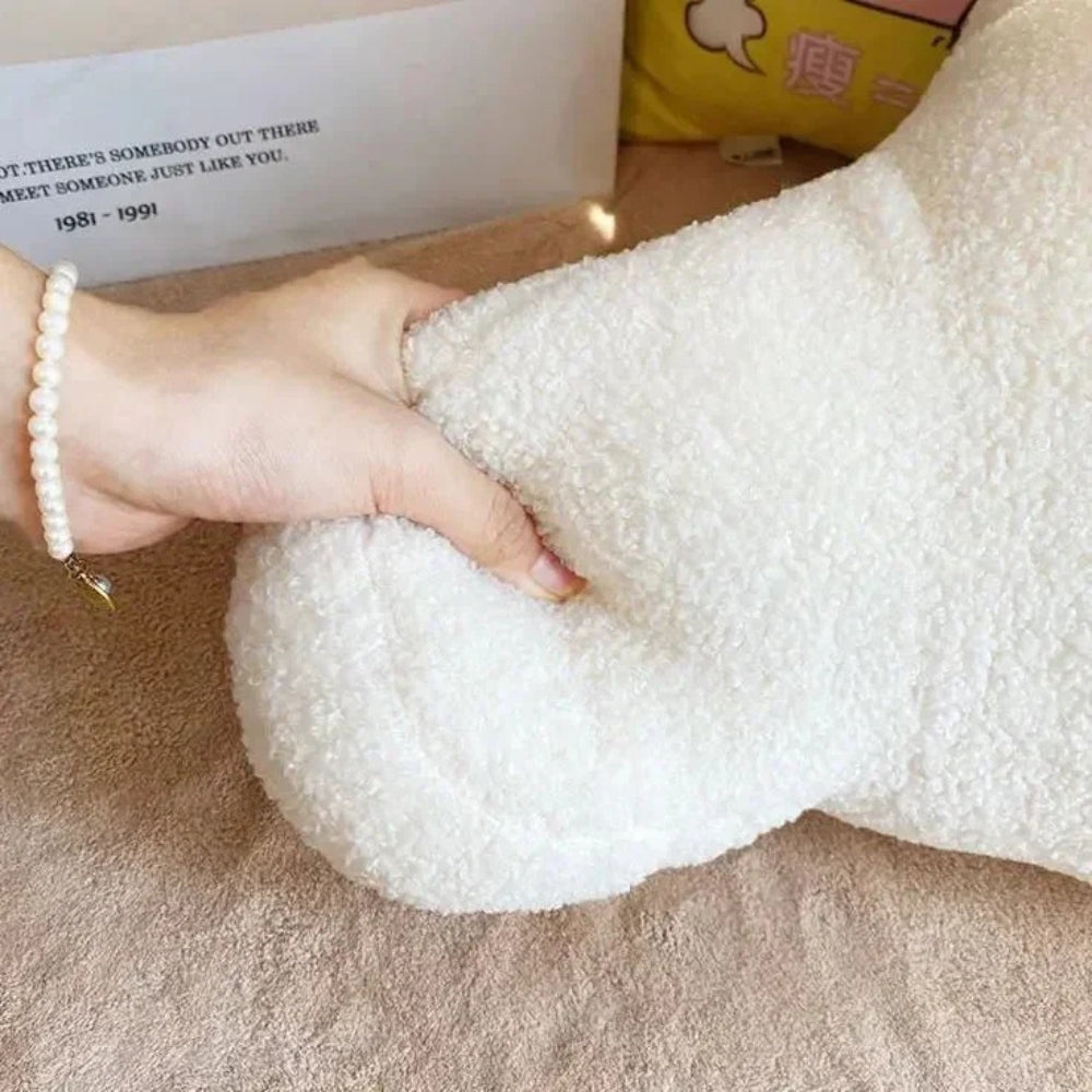 Teddy Shape Waist Backrest Cushion — product in use