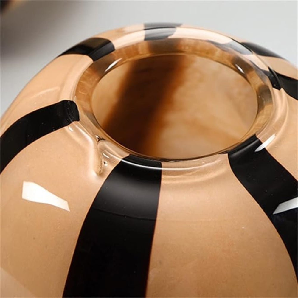 Thurid Glass Striped Pumpkin Vase — product detail view
