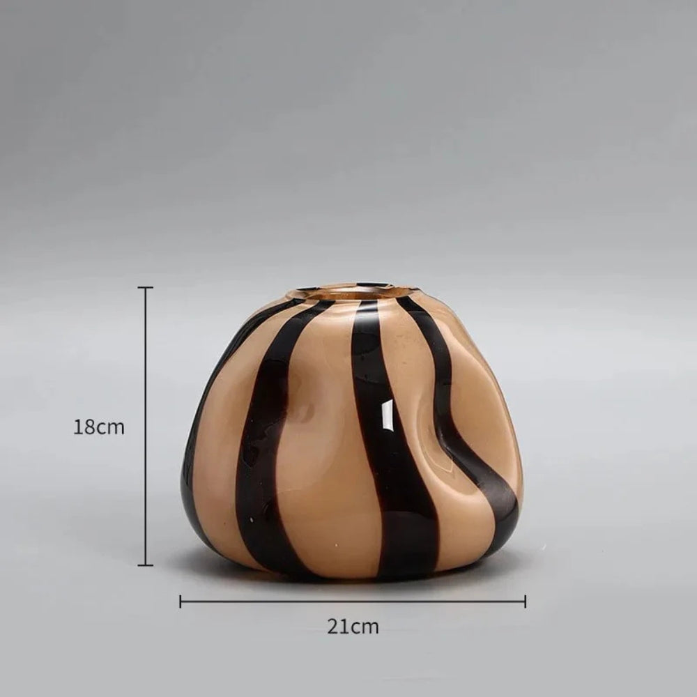 Thurid Glass Striped Pumpkin Vase — product close-up