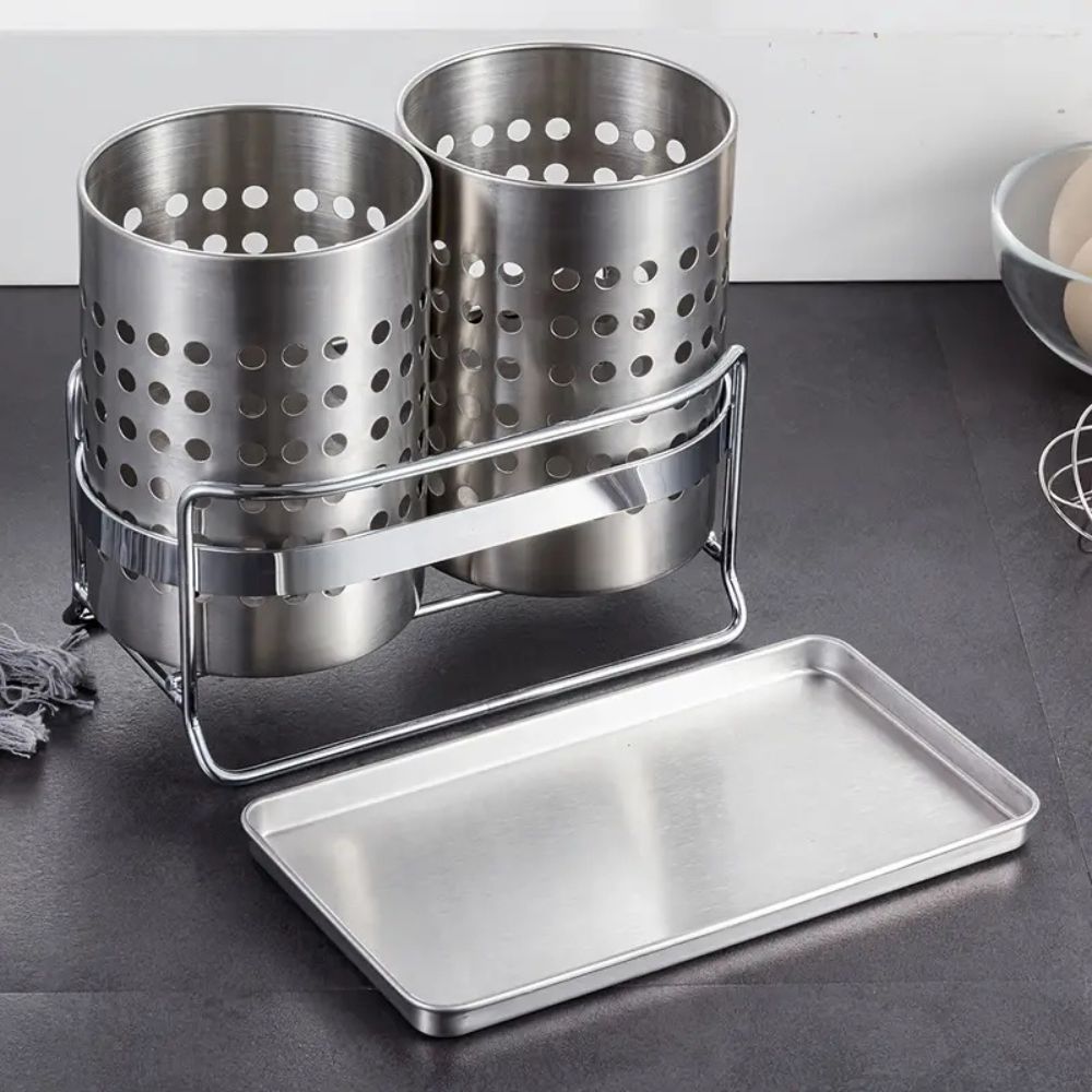 Trivent Stainless Kitchen Cutlery Organiser — product close-up