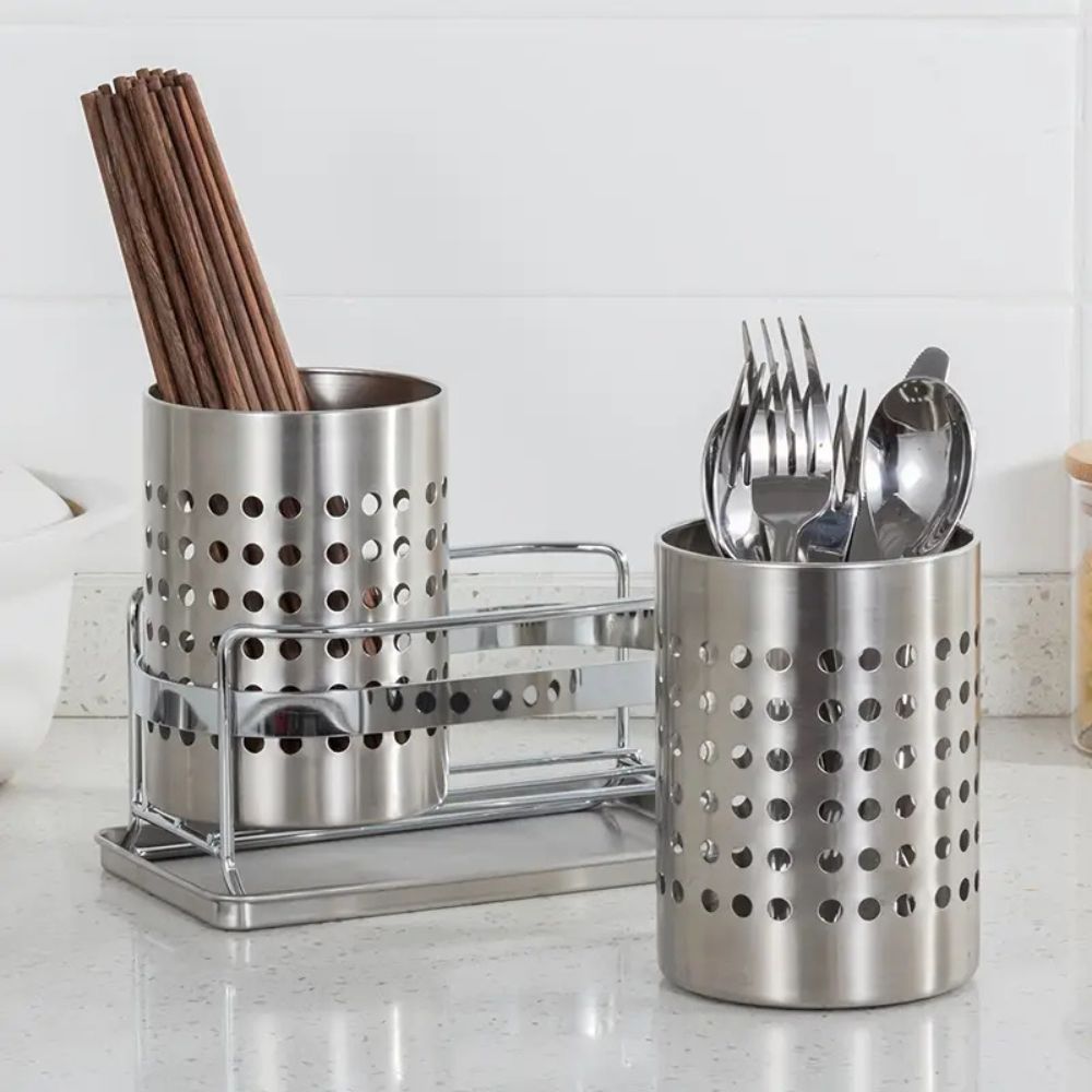 Trivent Stainless Kitchen Cutlery Organiser — lifestyle shot