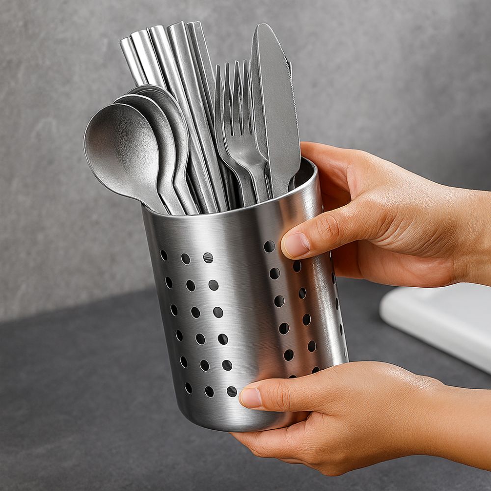Trivent Stainless Kitchen Cutlery Organiser — product detail view