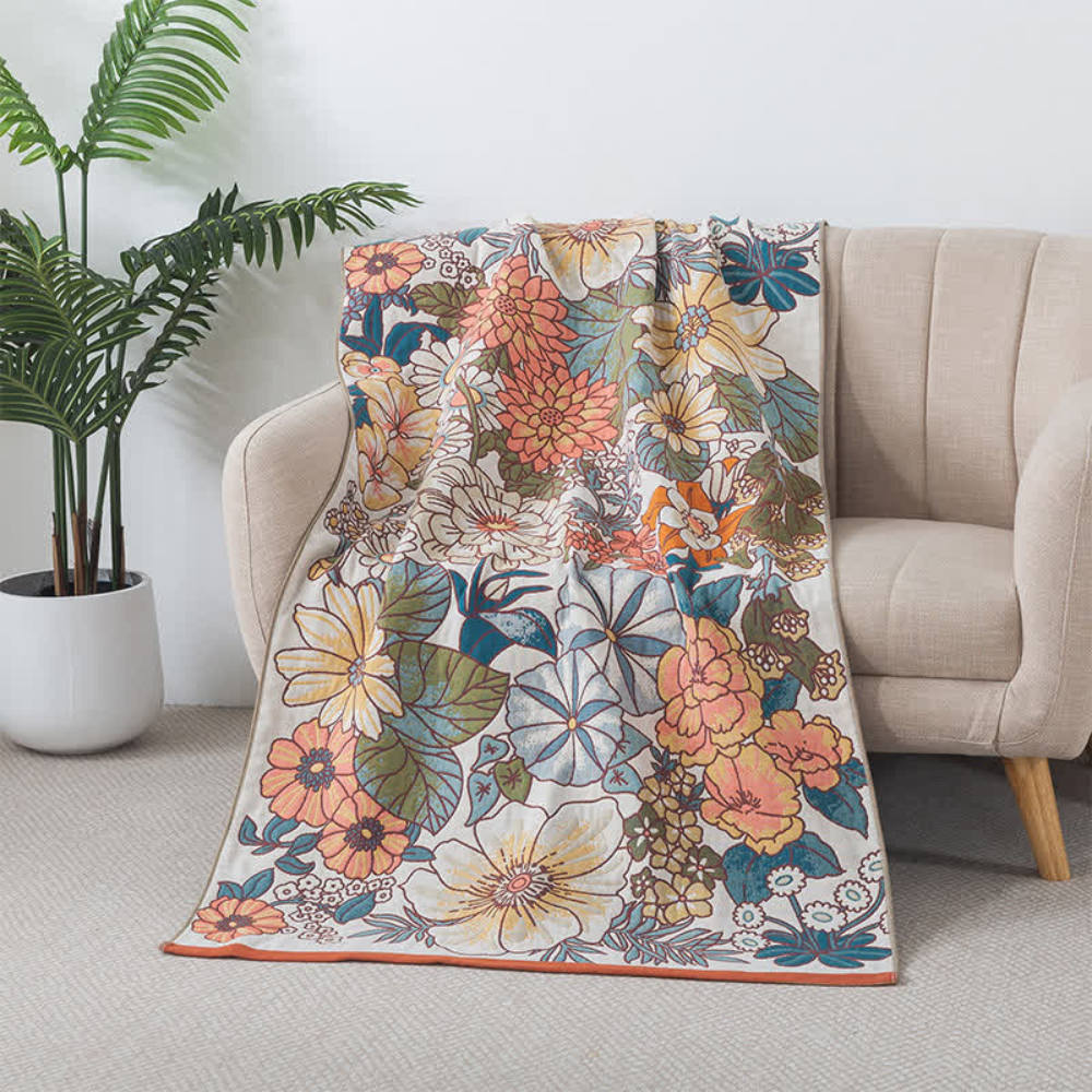 Tropical Floral Soft Bath Towel — alternate angle view