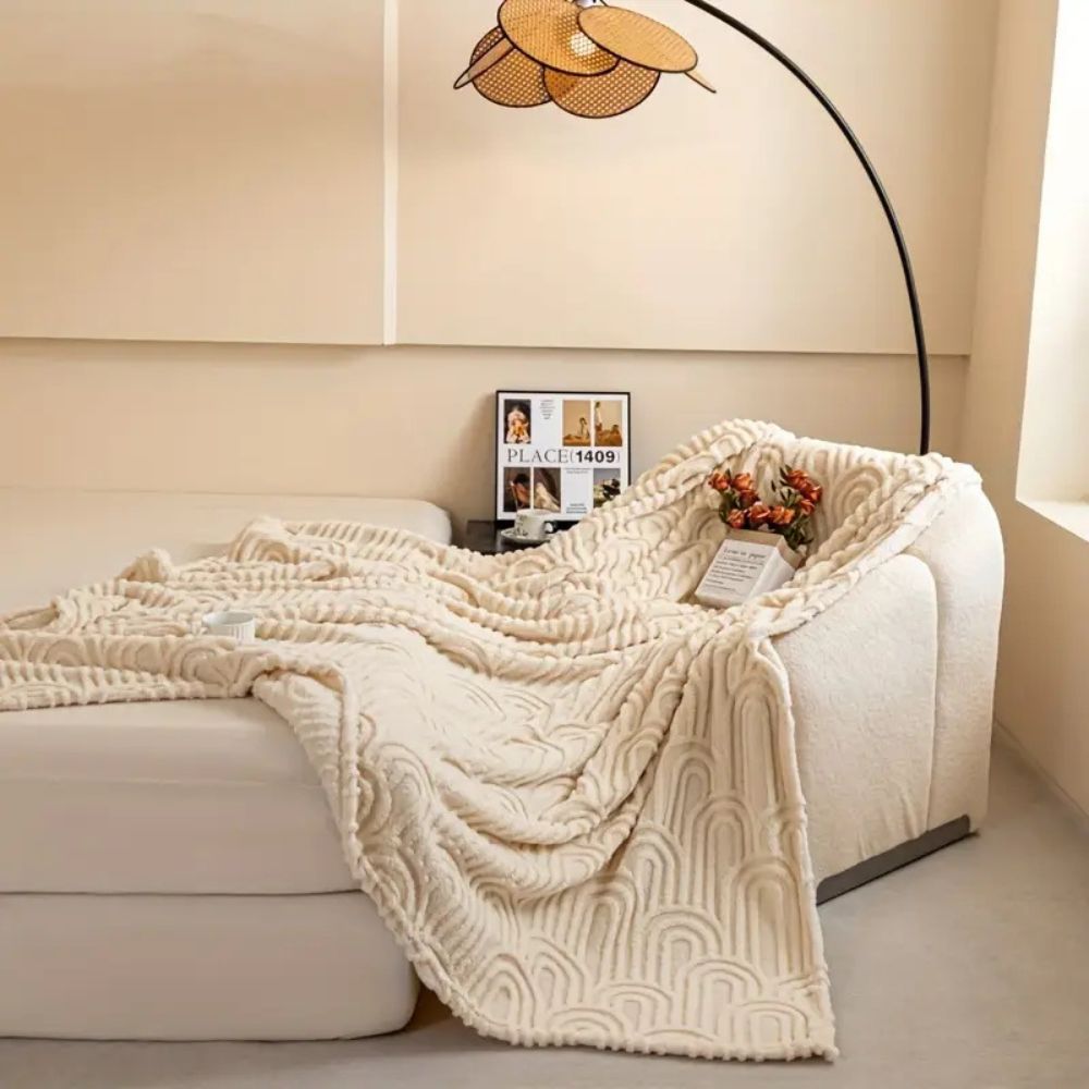 Velura Arch Plush Blanket — product in use