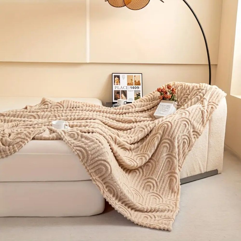 Velura Arch Plush Blanket — lifestyle shot