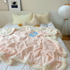 Solène Floral Embossed Sherpa Blanket — product in use