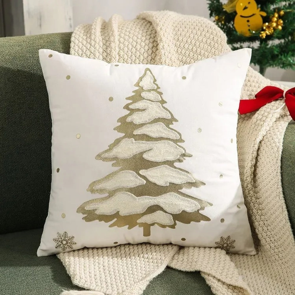 Velvet Christmas Tree Decorative Cushion Cover — product feature detail