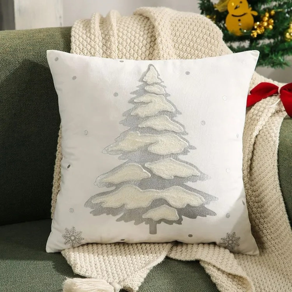Velvet Christmas Tree Decorative Cushion Cover — size and scale reference