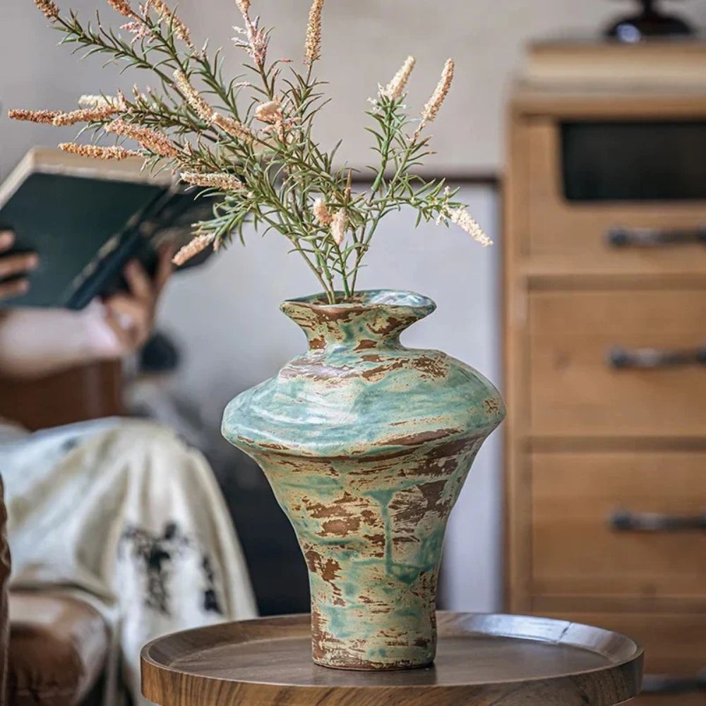 Venus Sculpted Ceramic Flower Vase — product in use