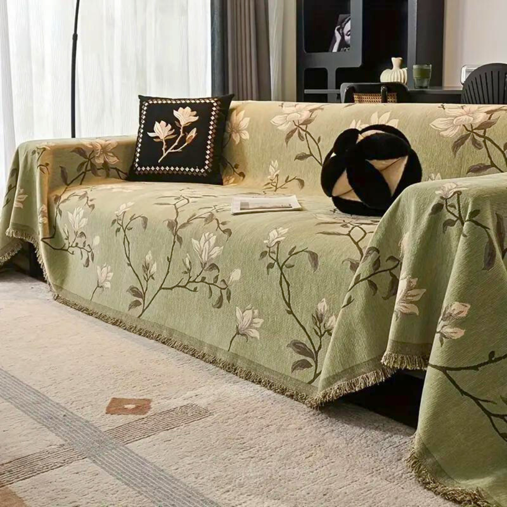 Vintage Floral Chenille Sofa Cover — main product photo