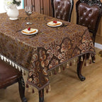 Vintessa Vintage Embroidered Tassel Tablecloth — product in use