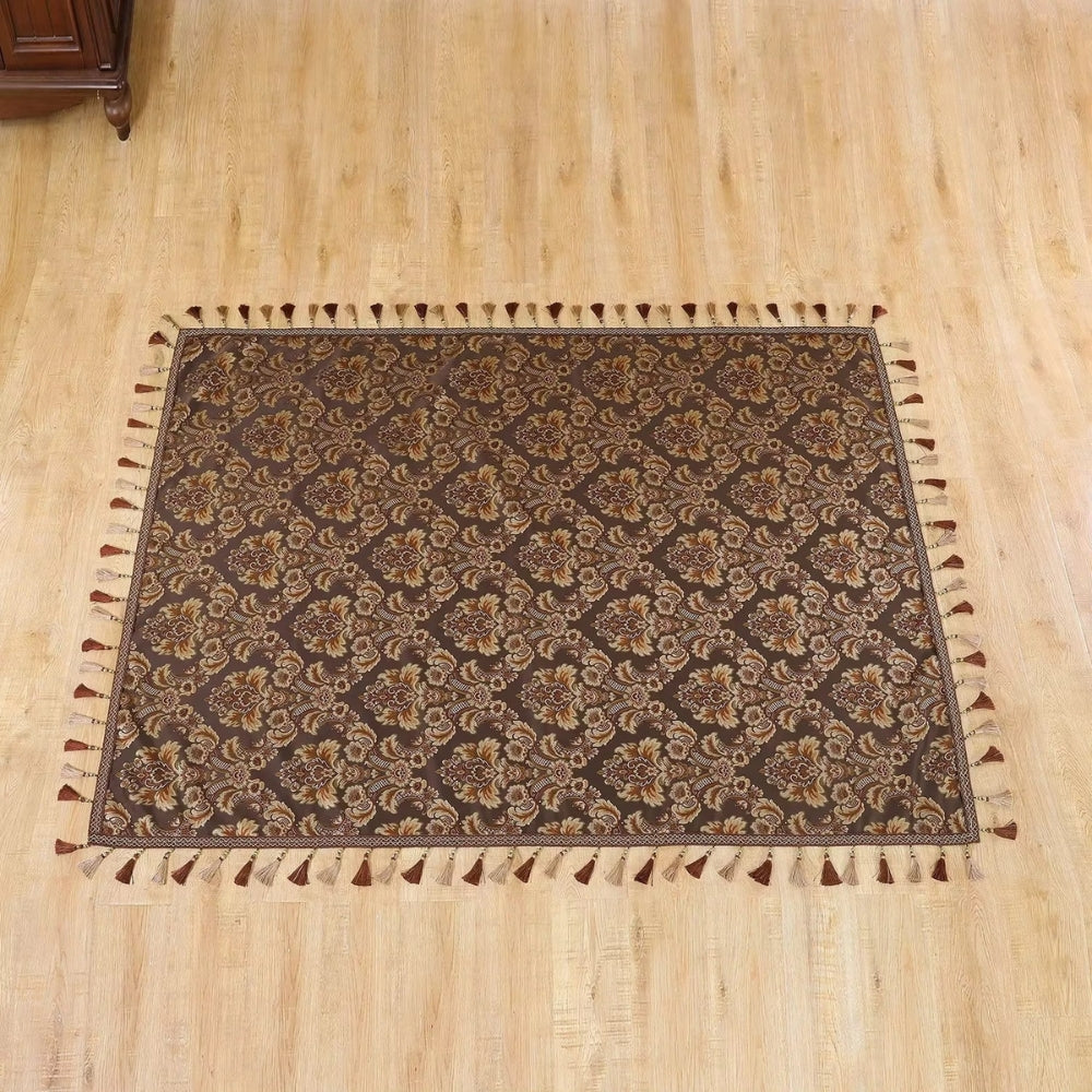 Vintessa Vintage Embroidered Tassel Tablecloth — size and scale reference