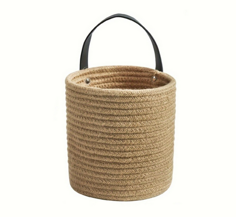 Woven Cotton Rope Hanging Basket | 2pc Set — size and scale reference