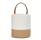 Woven Cotton Rope Hanging Basket | 2pc Set — alternate angle view