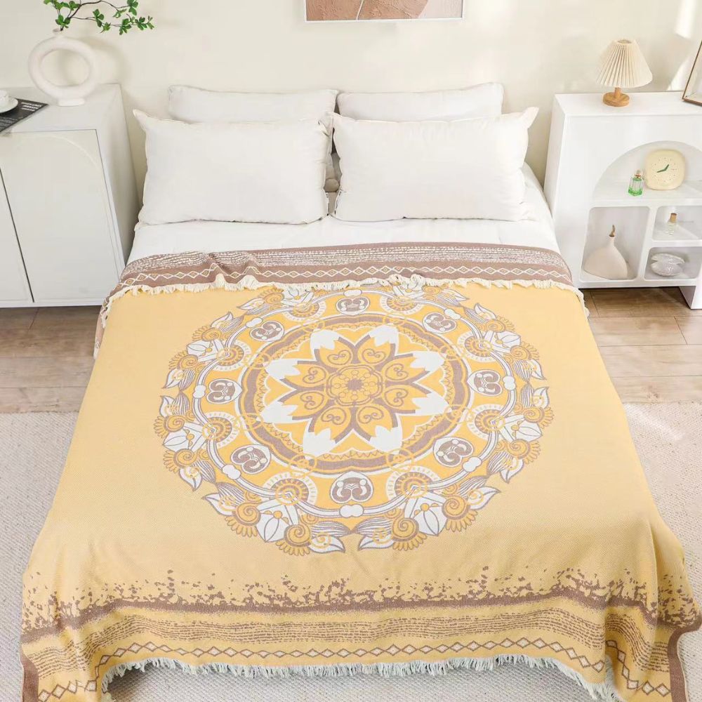 Wander Cotton Boho Mandala Blanket — alternate angle view