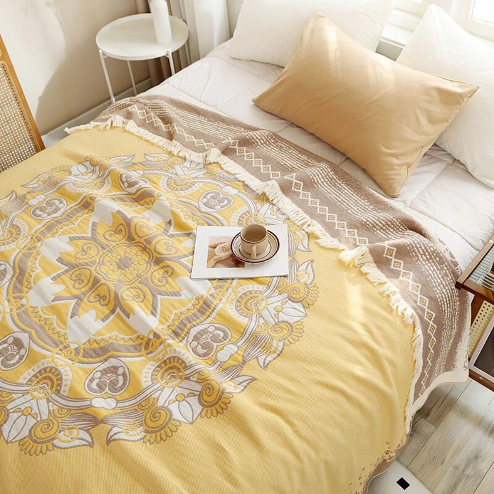 Wander Cotton Boho Mandala Blanket — product close-up