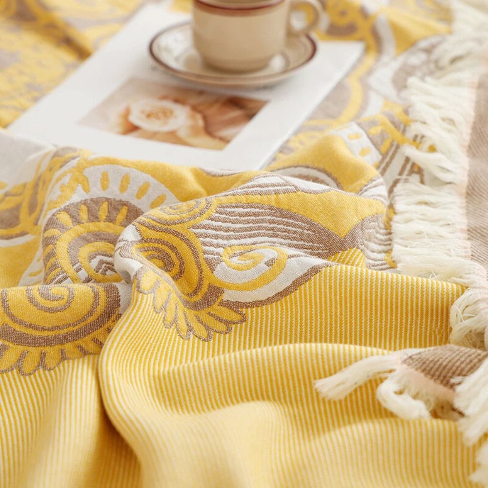 Wander Cotton Boho Mandala Blanket — lifestyle shot