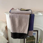 Warm Knit Colourblock Plaid Blanket — alternate angle view