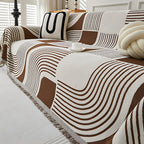 Wavy Stripe Boho Sofa Cover — alternate angle view
