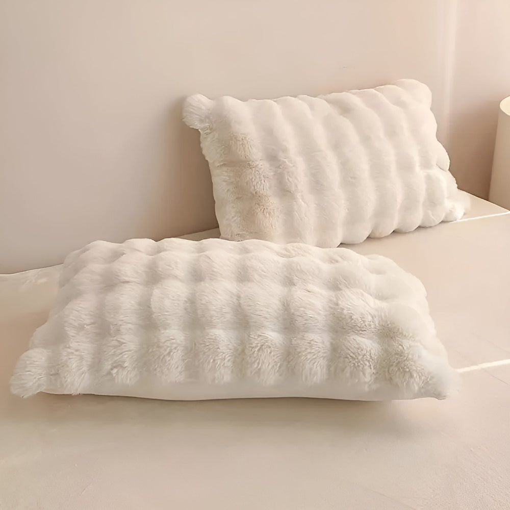 Rabbit Faux Fur Pillow Cover — product in use