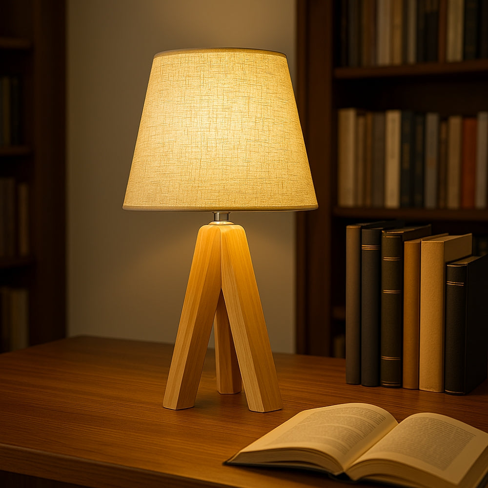 Wooden Tripod USB Table Lamp — main product photo