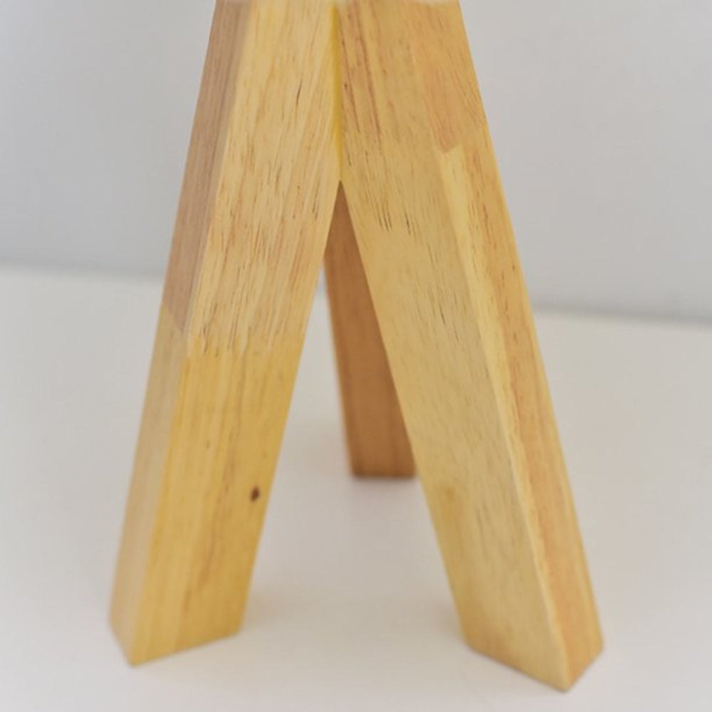 Wooden Tripod USB Table Lamp — product in use