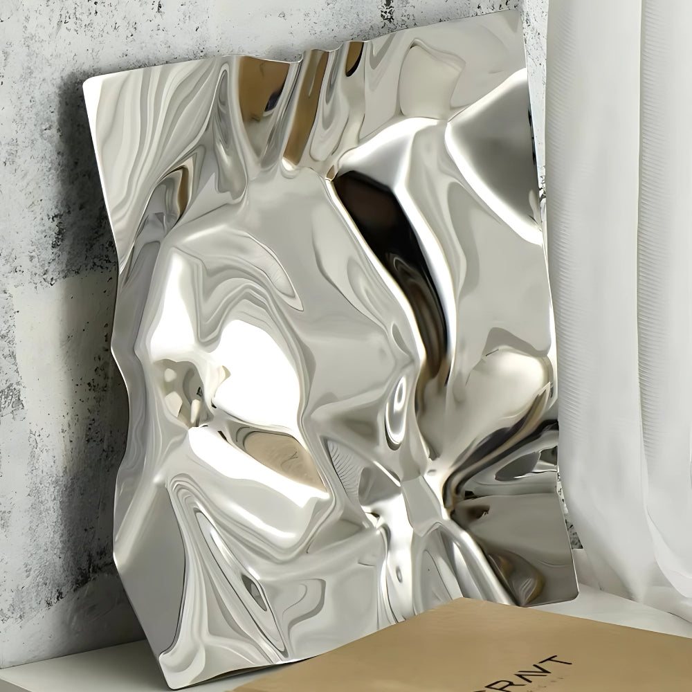 Wrinkled Stainless Steel Obsidian Tray — lifestyle shot