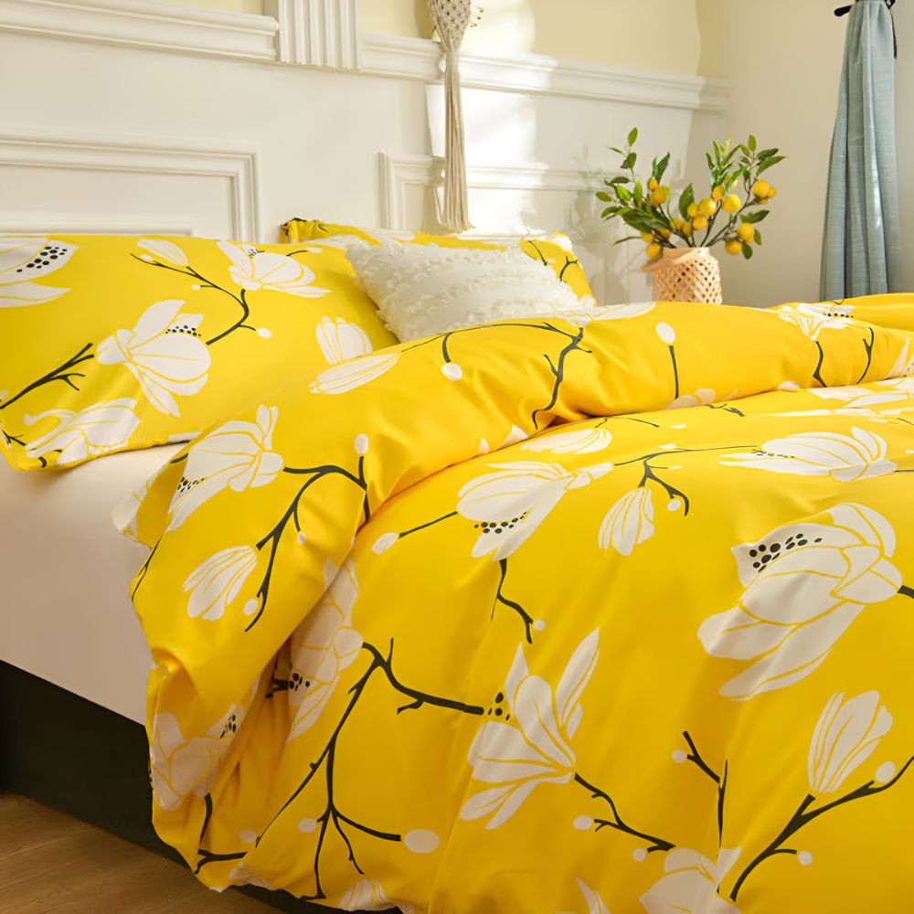 Yellow Blossom | 3pcs Quilt Cover Sets — product in use