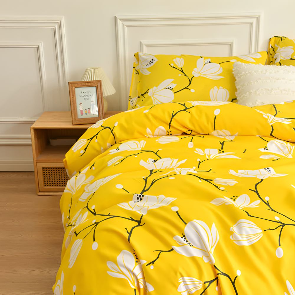 Yellow Blossom | 3pcs Quilt Cover Sets — product feature detail