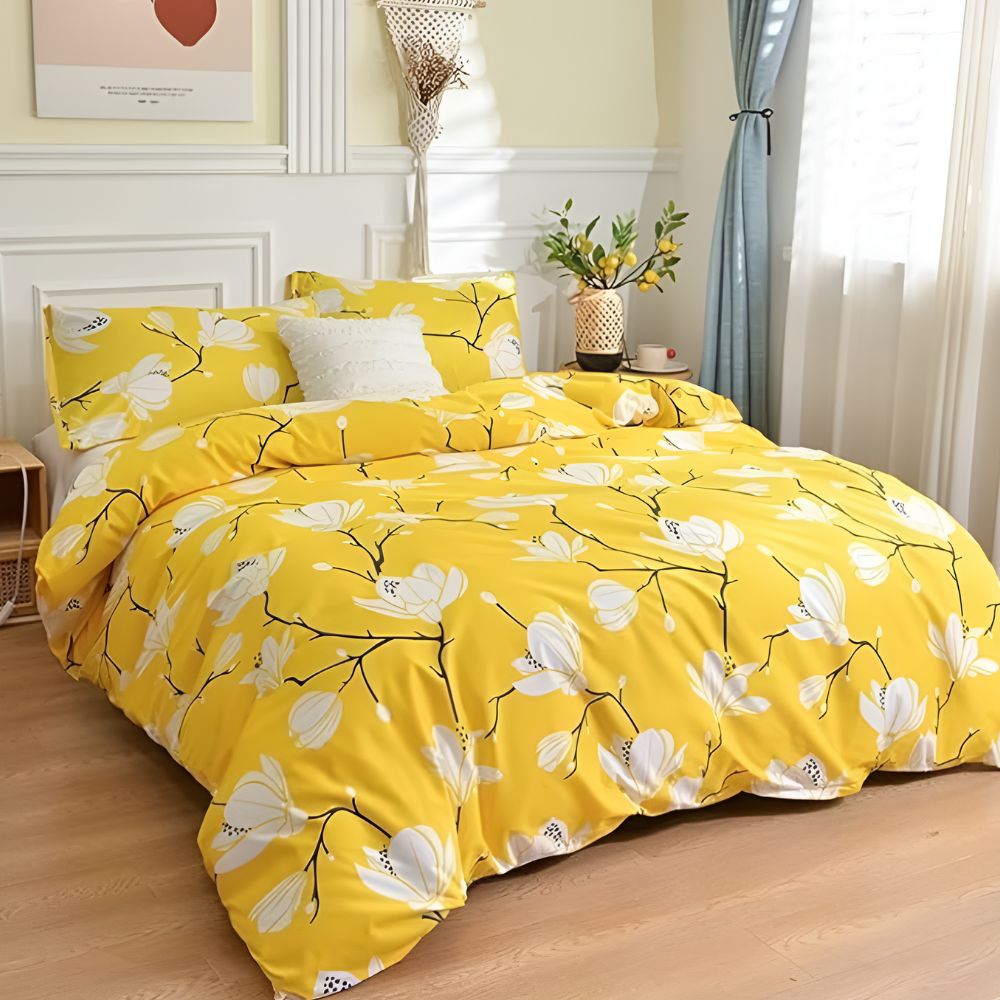 Yellow Blossom | 3pcs Quilt Cover Sets — alternate angle view