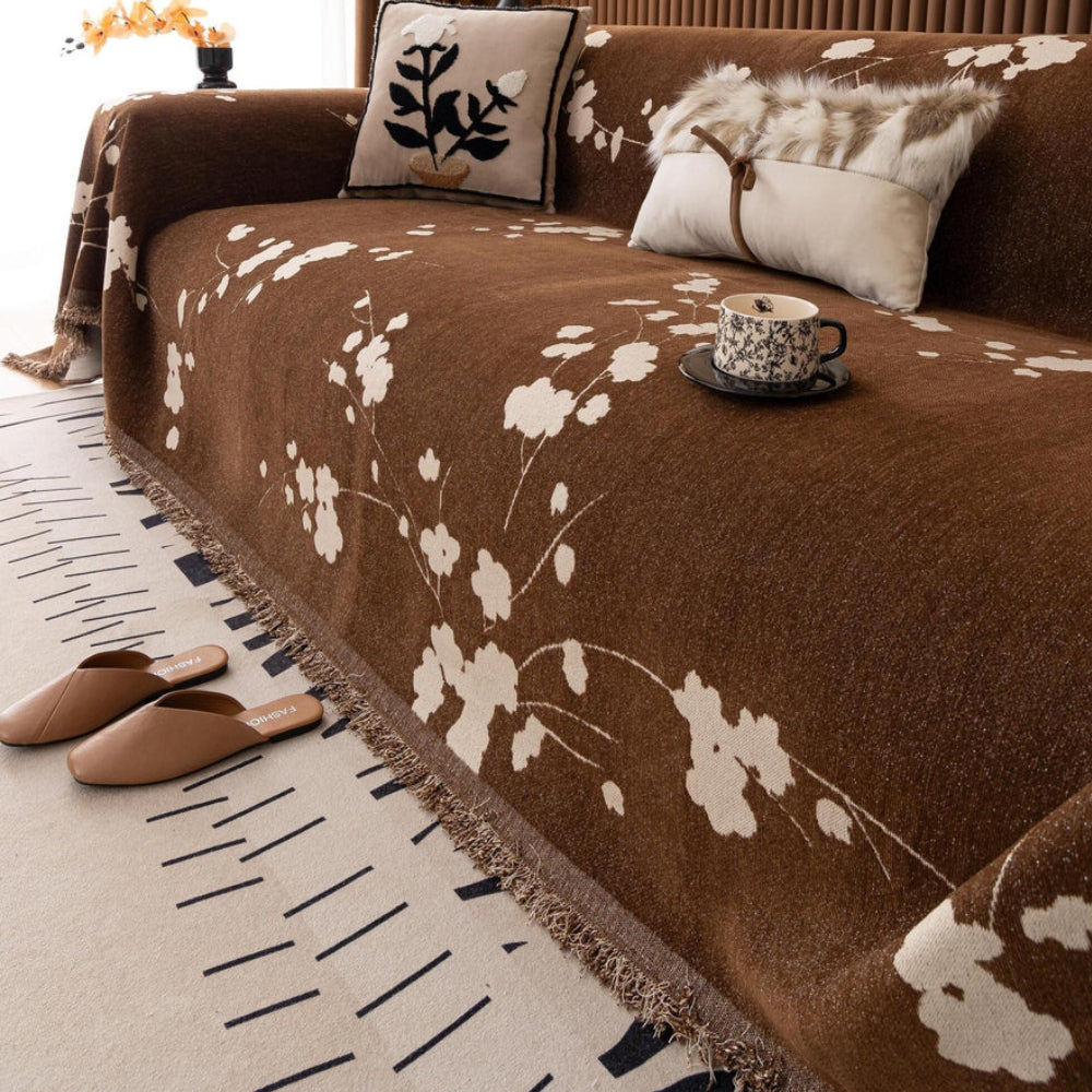 Alora Elegant Retro Chenille Sofa Cover — product in use