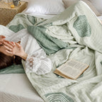 Zen Round Pattern Lightweight Cotton Blanket — product close-up